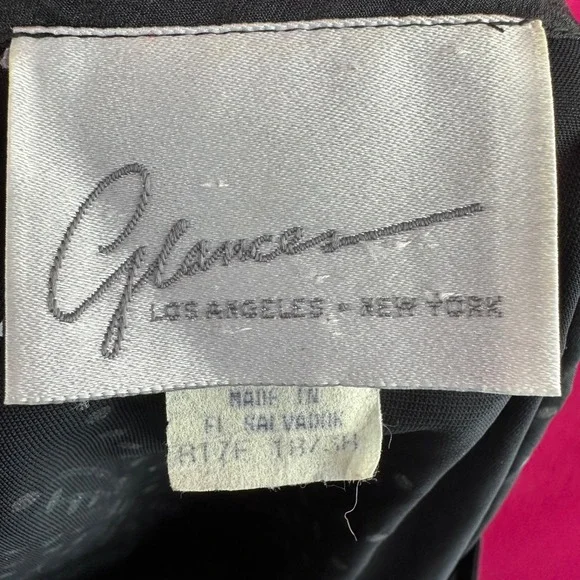 Vintage Silver Glitter Fireworks Black Sheer Short Sleeve Party Top Glances - Picture 16 of 17